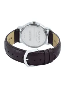 maxima Men Printed Dial & Leather Straps Analogue Watch 55540LMGI