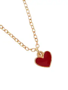 Accessorize London Enamel Heart Shaped Pendant With Chain