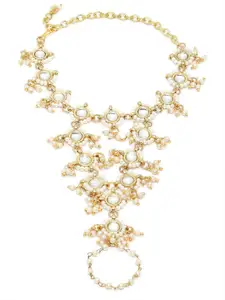 Anouk Kundan & Pearls Studded Wraparound Bracelet