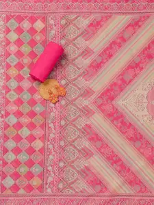 Koskii Floral Printed Sequinned Unstitched Dress Material