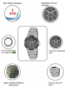 maxima Women Embellished Dial & Stainless Steel Straps Analogue Watch 46170CMLS