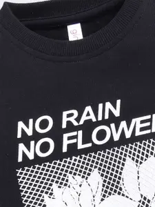 Ginie Girls Typography Printed Round Neck Cotton Sweatshirt