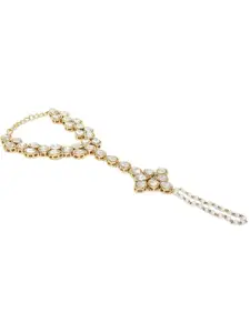Anouk Kundan & Pearls Studded Wraparound Bracelet
