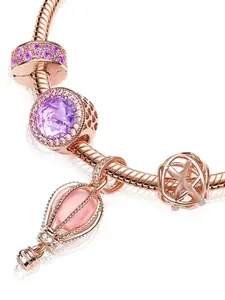 Peora Gold-Plated Cubic Zirconia Charm Bracelet