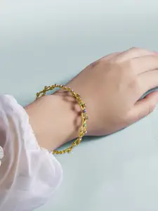 Peora Cubic Zirconia Gold-Plated Wraparound Bracelet