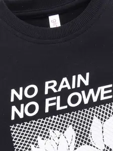 Ginie Girls Floral Printed Round Neck Cotton Sweatshirt