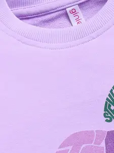 Ginie Girls Graphic Printed Round Neck Sweatshirt