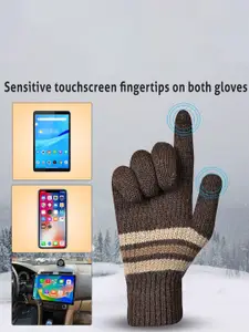LOOM LEGACY Men Patterned Acrylic Winter Gloves