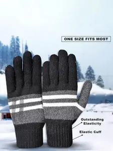 LOOM LEGACY Men Striped Acrylic Winter Gloves