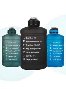 Solara Black Typography Motivational Printed Tritan Sipper Water Bottle 3.8 L