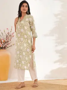 JAYPORE Floral Printed Pure Cotton Kurta
