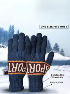 LOOM LEGACY Men Patterned Acrylic Winter Gloves