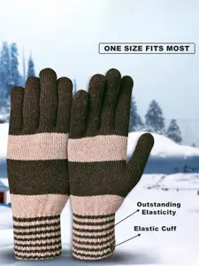 LOOM LEGACY Men Striped Acrylic Winter Gloves