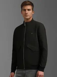 Louis Philippe Jeans Men Reversible Open Front  Cotton Jacket with Embroidered