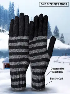 LOOM LEGACY Men Striped Acrylic Winter Gloves