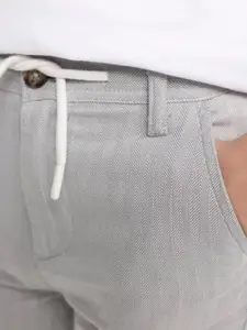 DeFacto Boys Cotton Self Design Stripes Regular Trousers