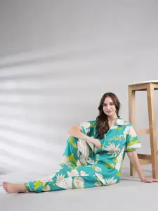 BAESD Women Printed Pure Cotton Night suit