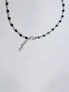 Arte Jewels 92.5 Sterling Silver Beaded Single Anklet