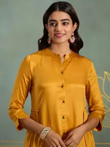 Likha Women Mandarin Collar A-Line Kurta