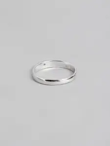 Zavya 925 Sterling Silver Men Rhodium-Plated CZ Studded Adjustable Finger Ring