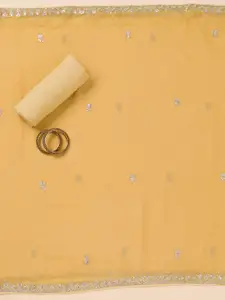 Koskii Floral Embroidered Sequinned Unstitched Dress Material