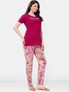 Be You Women Tie and Dye Printed Night suit