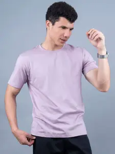 PRONK Men Solid Round Neck Cotton T-shirt