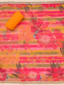 Koskii Floral Embroidered Zari Unstitched Dress Material