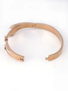 Adwitiya Collection Stainless Steel Rose Gold-Plated Arrow Design Bangle-Style Bracelet