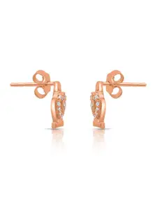 Zavya 925 Sterling Silver Rose Gold-Plated Cubic Zirconia Studs