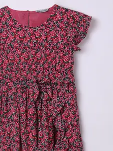 Fame Forever by Lifestyle Girls Floral Print Flutter Sleeve Fit & Flare Dress