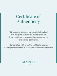 March by FableStreet Sterling Silver 18KT Gold-Plated Solitaire Pendant With Chain