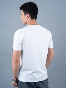 PRONK Men Solid Round Neck Cotton T-shirt