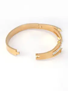 Adwitiya Collection Stainless Steel Gold-Plated Arrow Design Bangle-Style Bracelet