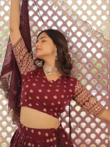 KALINI Embroidered Sequinned Ready to Wear Lehenga & Unstitched Blouse With Dupatta