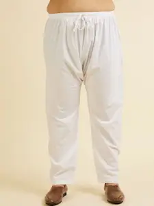 Manyavar Plus Size Mandarin Collar Regular Thread Work Kurta With Pyjama