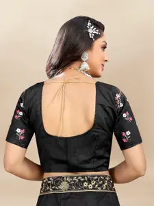 LADY SHOPI Embroidered Beads and Stone Semi-Stitched Lehenga & Unstitched Blouse & Dupatta