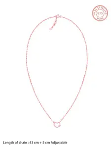 GIVA 925 Sterling Silver Rose Gold This Is Love Pendant With Link Chain
