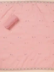 Koskii Floral Embroidered Beads and Stones Organza Unstitched Dress Material