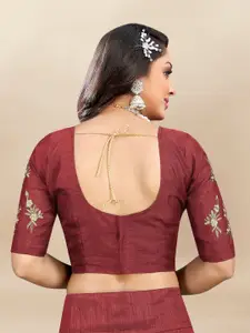 LADY SHOPI Embroidered Thread Work Semi-Stitched Lehenga & Unstitched Blouse With Dupatta