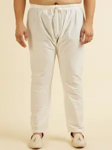 Manyavar Plus Size Embroidered Mandarin Collar Regular Sequinned Kurta With Pyjama