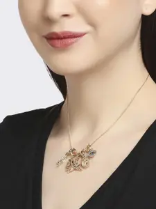 DressBerry Set Of 5 Contemporary Pendants With Link Chain