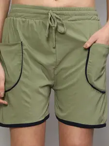 Jinfo Women Solid Loose Fit Running Sports Shorts