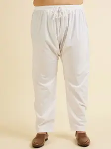 Manyavar Plus Size Floral Self Design Mandarin Collar Straight Kurta With Pyjamas