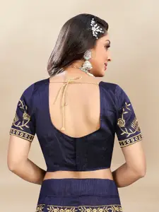 LADY SHOPI Embroidered Beads and Stone Semi-Stitched Lehenga & Unstitched Blouse & Dupatta