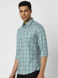Van Heusen Sport Men Slim Fit Tartan Checks Casual Shirt