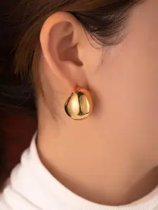 VAGHBHATT Trendy Big Chic Gold Plated Classic Studs Earrings