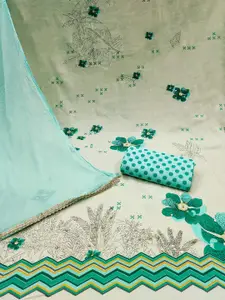 Peachmode Women Floral Printed Pure Cotton Unstitched Dress Material