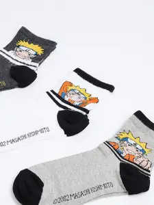 max Boys Pack Of 3 Patterned Ankle-Length Socks