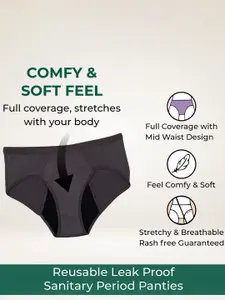 PLUMBURY Women Pack Of 2 Leak-Proof Ultimate Leak Proof Reusable Period Panties